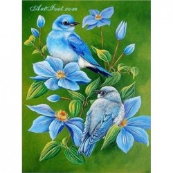 Картина по номера -Сини птици