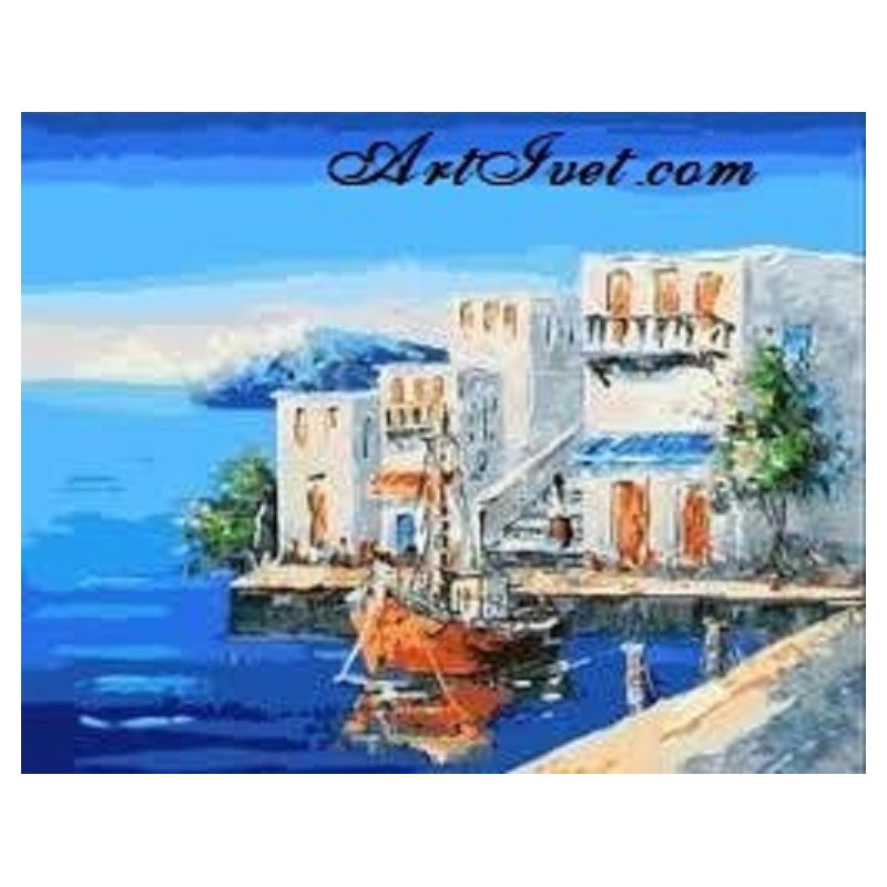 Картина по номера -Морски изглед от Гърция
