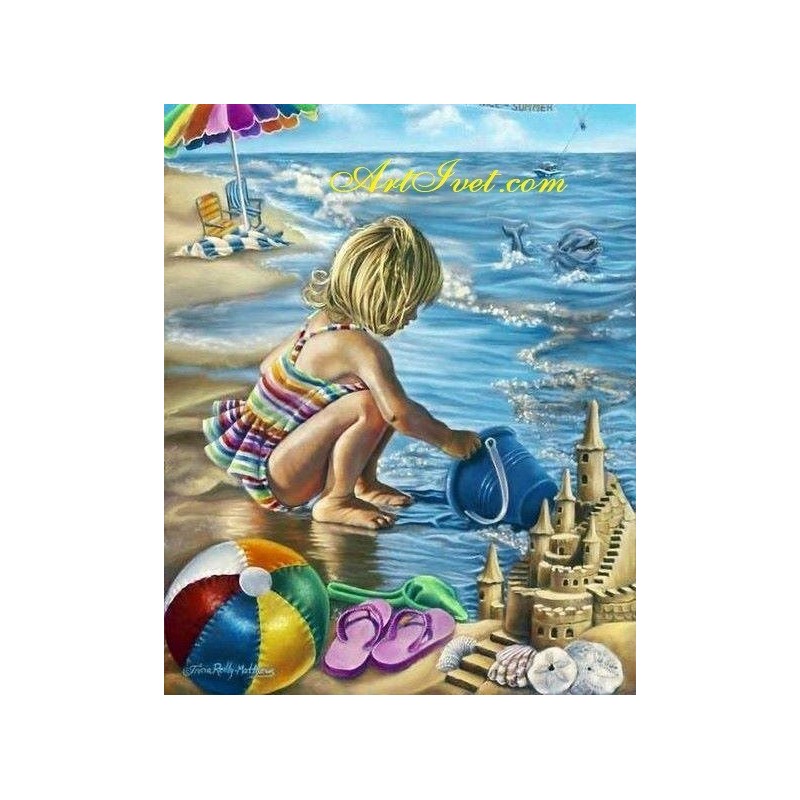 Картина за рисуване по номера - Мария и морето