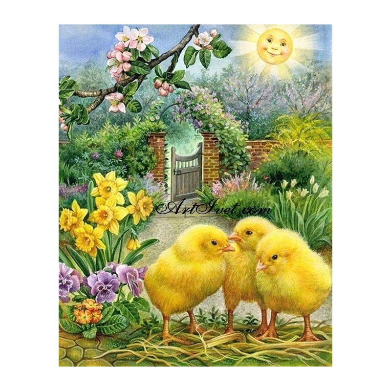 Картина за рисуване по номера - Моите пиленца