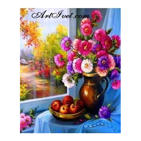 
     Картина за рисуване по номера - Есен на масата
