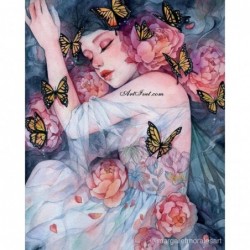 Картина по номера -  В прегръдката на пеперудите