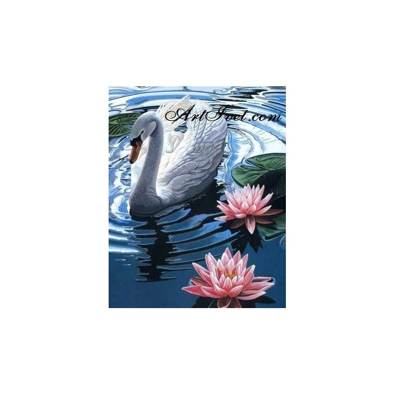 Картина по номера - Лебедът и водните лилии