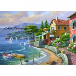 Картина по номера -Къщите до плажа