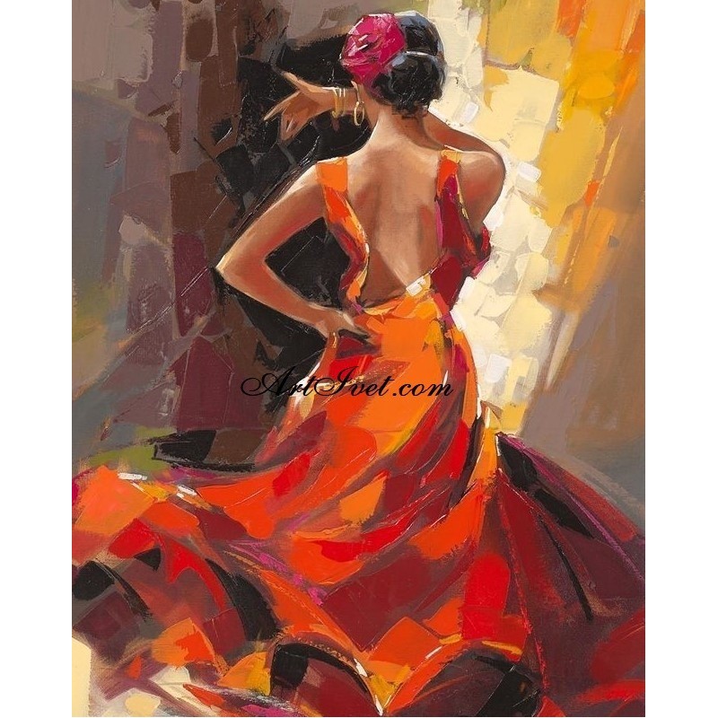 Картина по номера - Пелестна испанска танцьорка