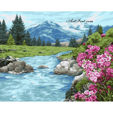 
     Картина по номера - Пролет в планината