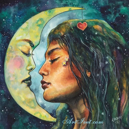
     Картина по номера -Луната и лунното момиче