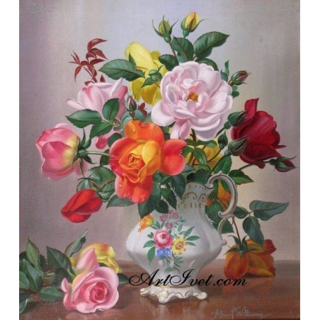 
     Картина по номера - Букет от рози за красивата дама