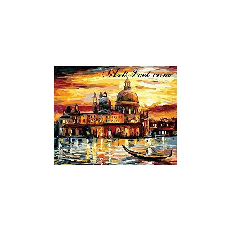 Картина по номера - Златен залез във Венеция