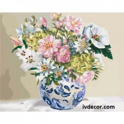 Картина по номера - Букет пролетни цветя