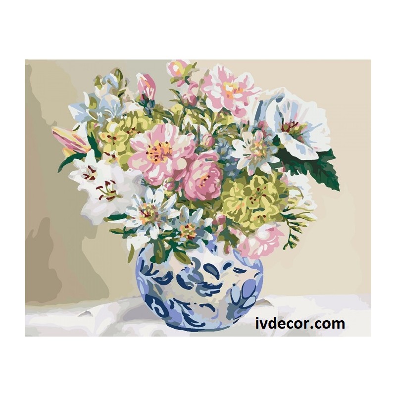 Картина по номера - Букет пролетни цветя
