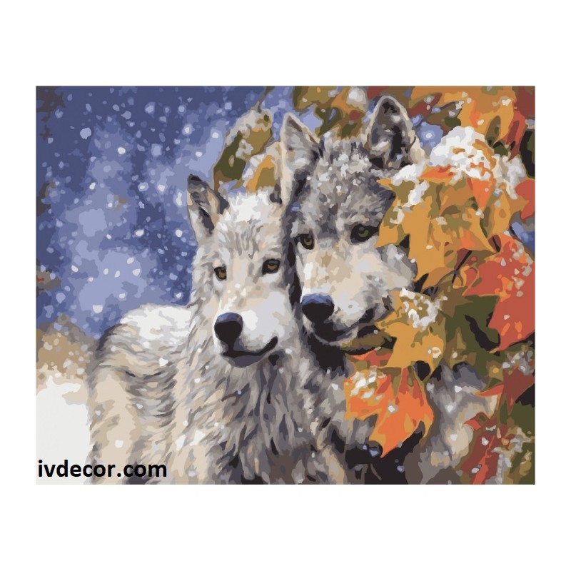 Картина по номера - Вълци в снега