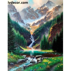 Картина по номера - Планински водопад