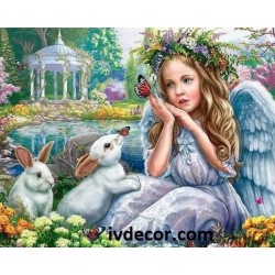 Рисуване по Номера - Ангелче и зайчета