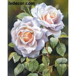Рисуване по Номера - Бели, ароматни рози