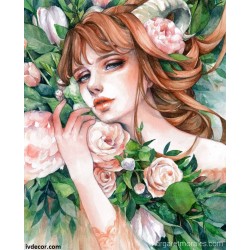 Рисуване по Номера - Зодия Овен сред розите