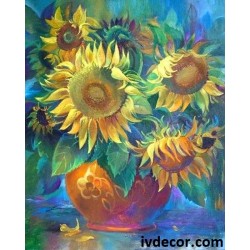 Рисуване по Номера - Натежали слънчогледи
