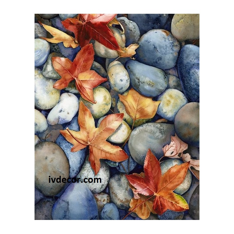 Рисуване по номера - Есен сред речните камъни