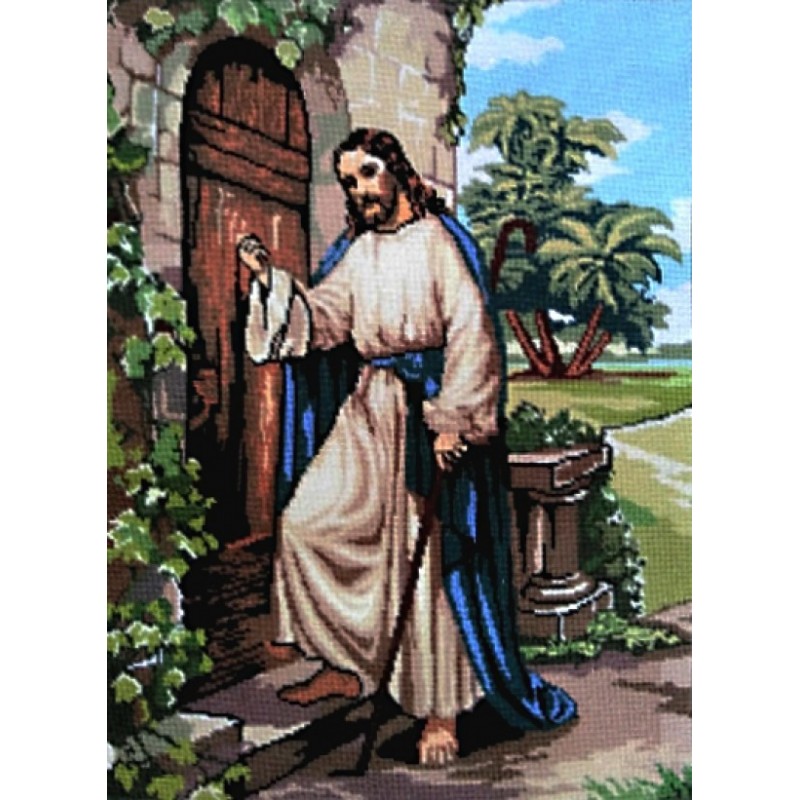 Гоблен със схема Исус е пред твоята врата