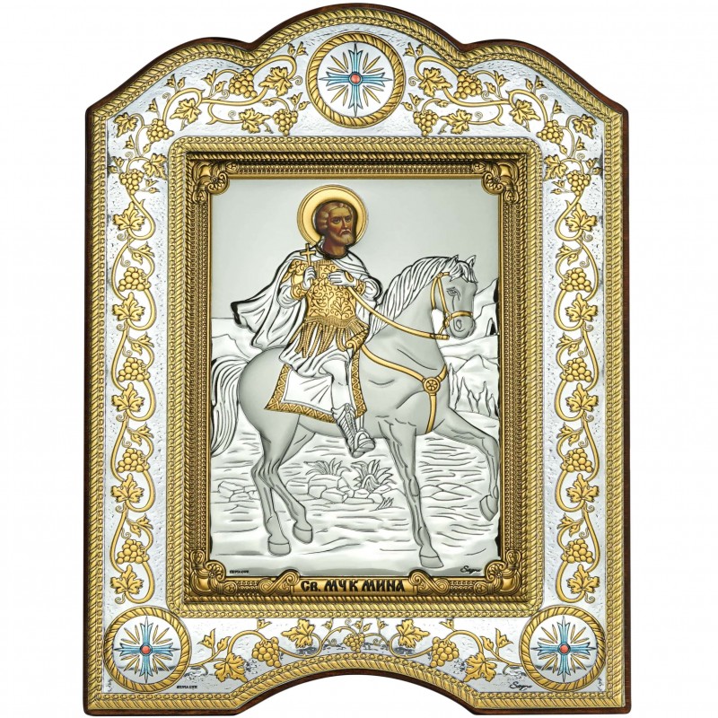 Сребърна Икона Свети Мина