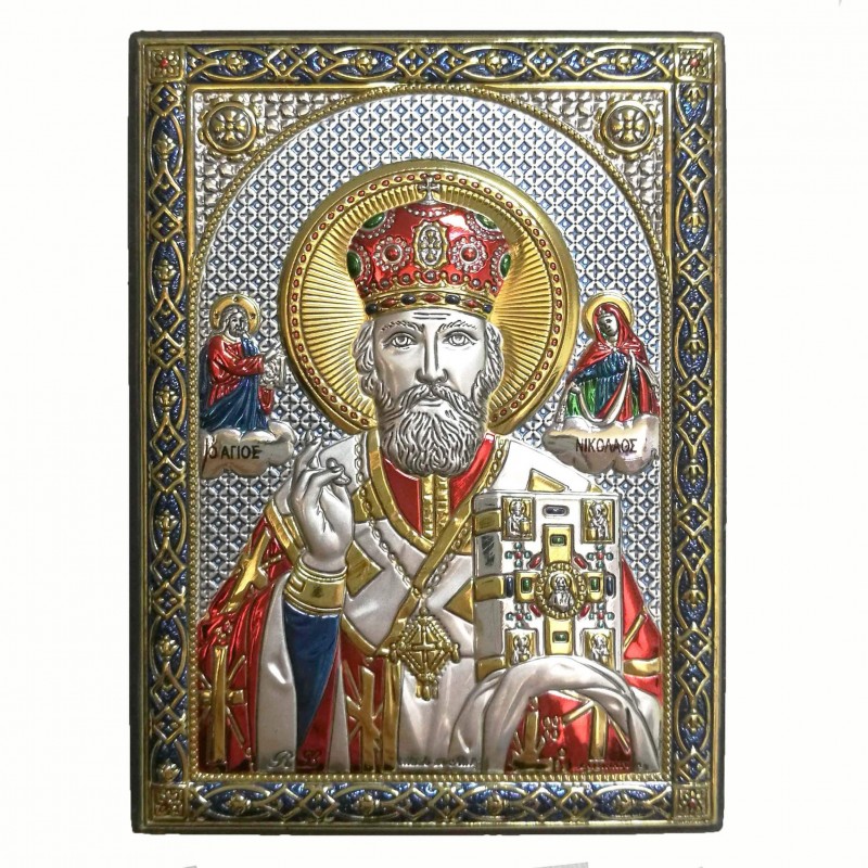 Сребърна Икона Свети Николай