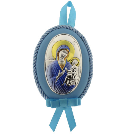 
     Сребърна Икона Богородица с младенец