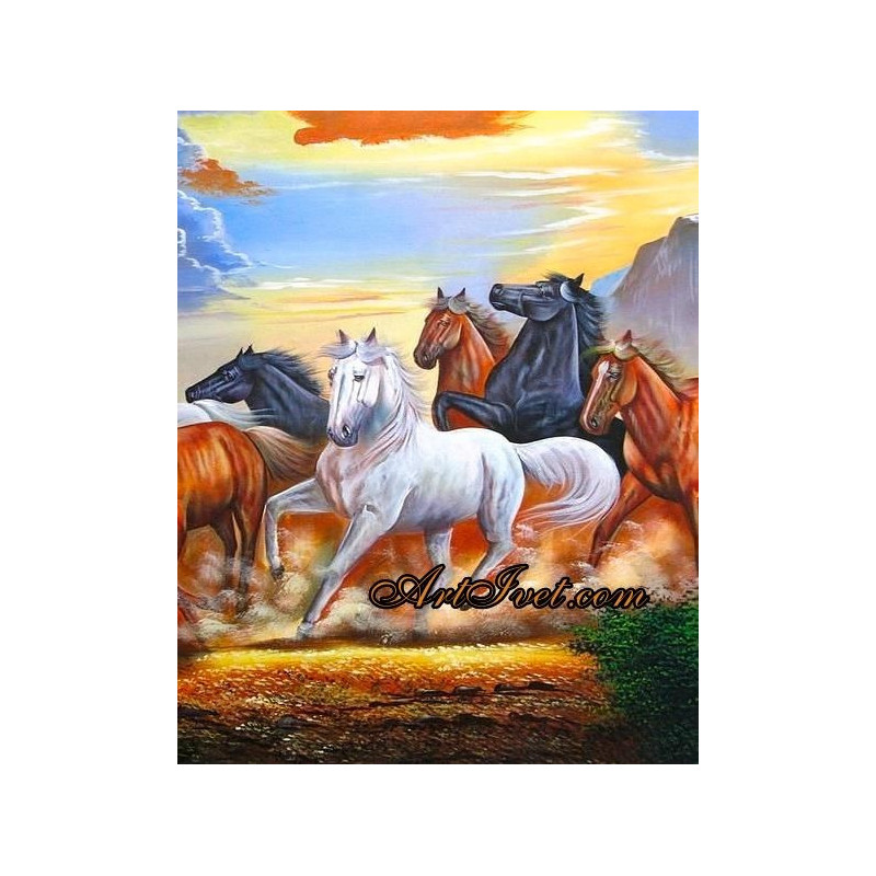 Рисуване по Номера (пълен комплект) - Арабски коне
