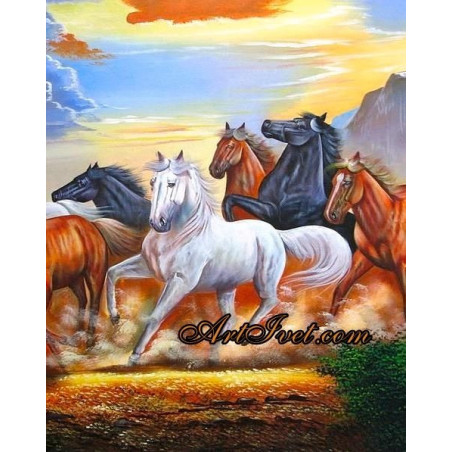 
     Рисуване по Номера (пълен комплект) - Арабски коне