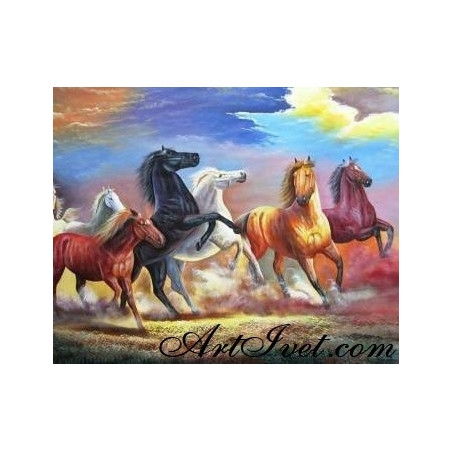 
     Рисуване по Номера (пълен комплект) - Диви и красиви конe