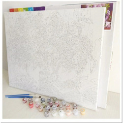 Рисуване по Номера (пълен комплект) - Белият вълк и вълшебното цвете
