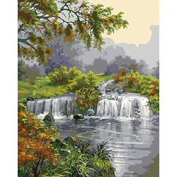 Рисуване по Номера (пълен комплект) -Прохладата на водопада