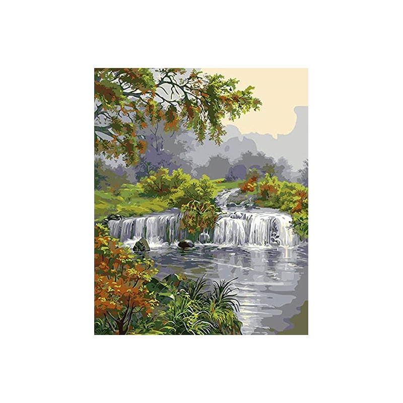 Рисуване по Номера (пълен комплект) -Прохладата на водопада
