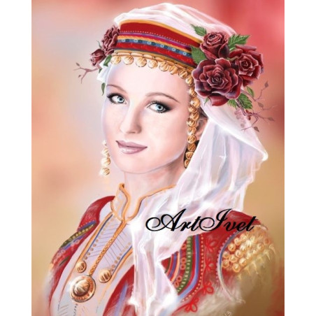 
     Рисуване по Номера (пълен комплект) - Красива мома от Балкана