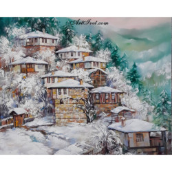 Рисуване по Номера (пълен комплект) - Зима в Мелник