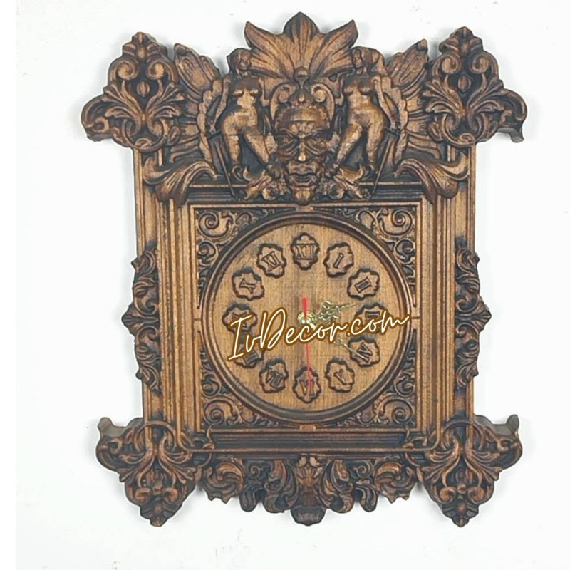Дърворезба - Часовник с приказни фигури