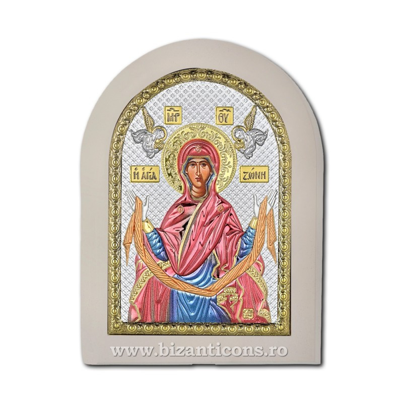 Сребърна икона – Покров на Света Богородица 15x21 cm