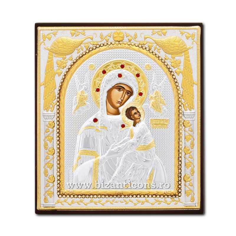 Сребърна икона – Богородица Амолинтос – Непорочната 11x12 cm