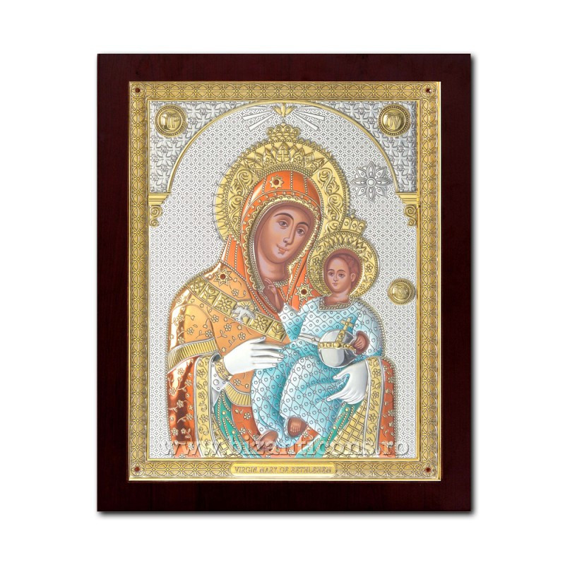 Посребрена икона – Богородица от Витлеем 30x37 cm