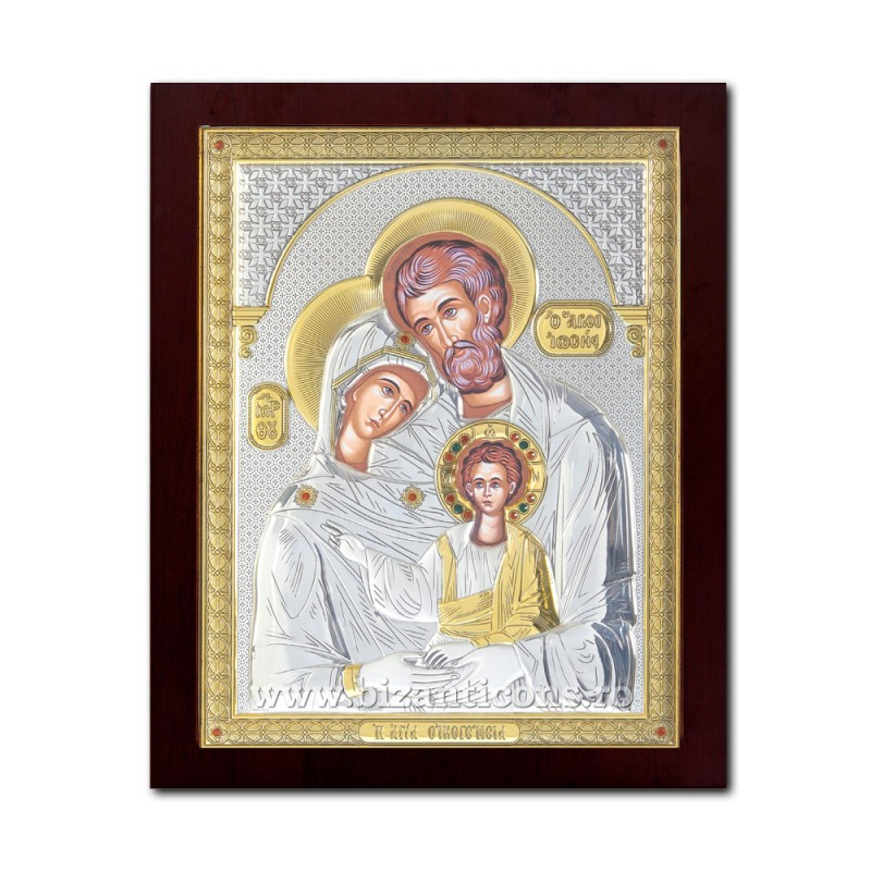 Сребърна икона – Светото семейство 43x53 cm