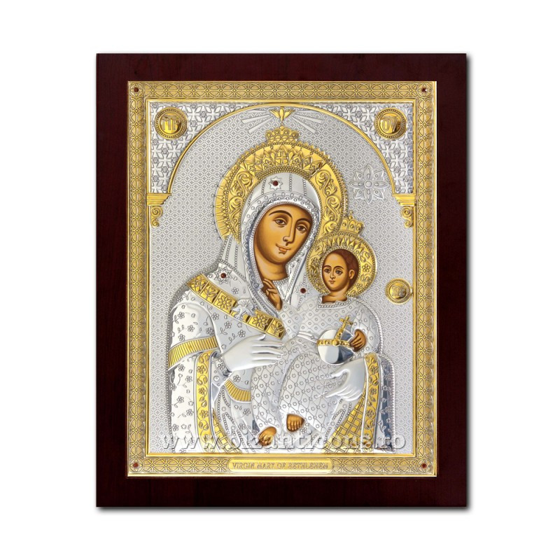 Сребърна икона – Богородица от Витлеем 43x53 cm