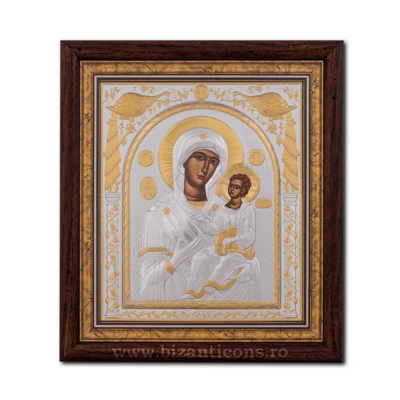 Сребърна икона – Божията Майка Гиатриса – Изцелителката 24x26 cm