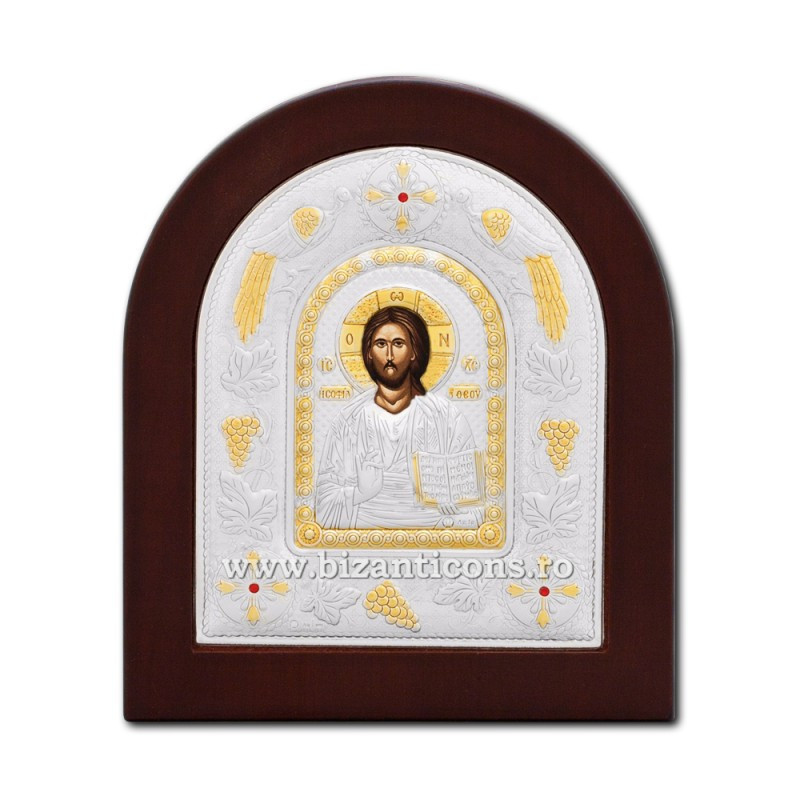 Сребърна икона Ag925 - Иисус Пантократор12x14cm