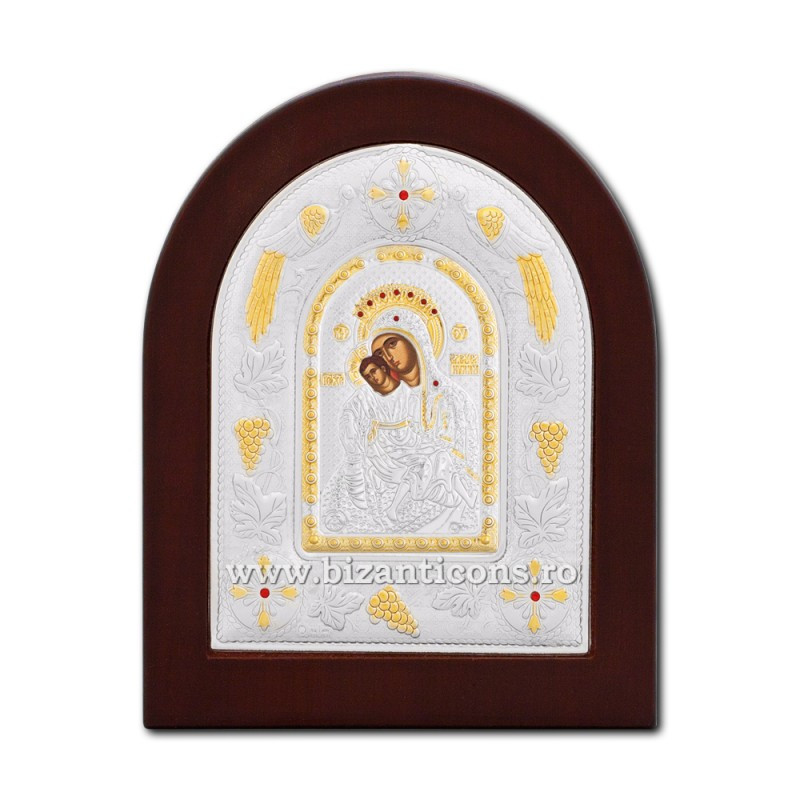 Сребърна икона Ag925 MD - Богородица Kikko 18x22cm
