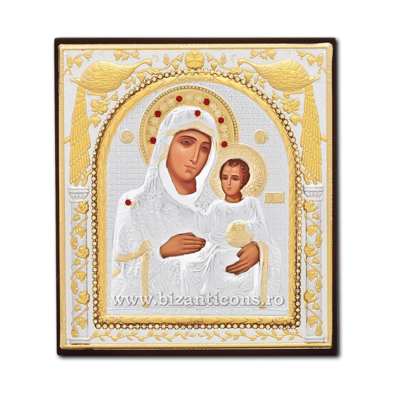Сребърна икона – Богородица от Йерусалим 11x12 cm
