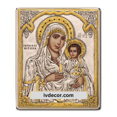 
     Икона Сребро 925 - Богородица Йерусалимска 9X11 cm