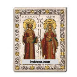 Икона Сребро 925- Свети Константин и Елена 9X11 cm