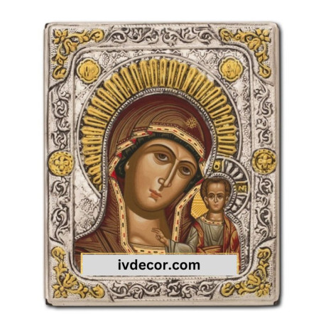
     Икона Сребро 925 - Богородица Казанска 9X11 cm