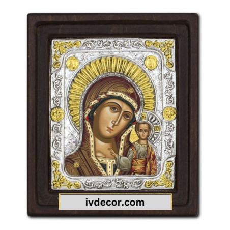 
     Икона Сребро 925 - Богородица Казанска 14x16 cm