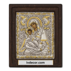 Икона Сребро 925 - Богородица Врефократуса  14x16 cm