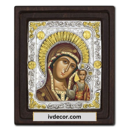 
     Икона Сребро 925 - Богородица Казанска 17x20 cm